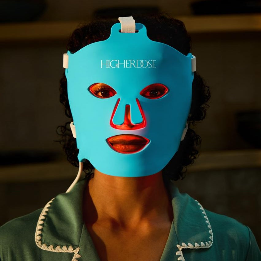 HigherDOSE® sarkanās gaismas un tuvā infrasarkanā starojuma sejas maska