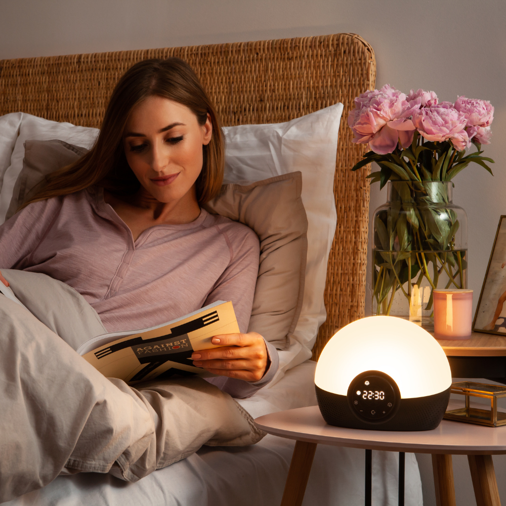 Bodyclock Glow 150 – gaismas modinātājs ar 10 skaņām un baltu troksni